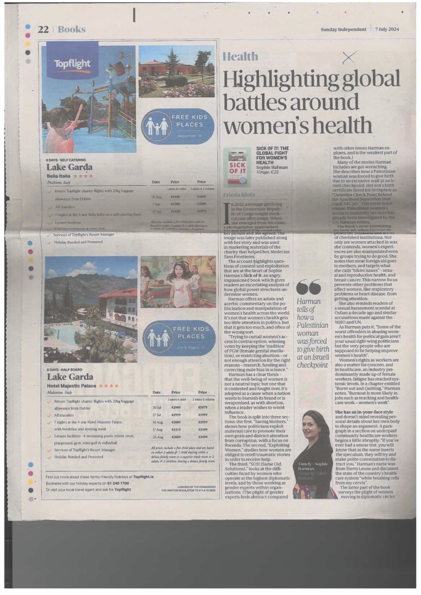 Sophie Harman (@drsophieharman) on Twitter photo 'It’s an important, timely & often fascinating book, which outlines the enormous breadth of the problem & makes a powerful case for taking action against the status quo.'
Thanks <a href="/FriedaKlotz/">DrFriedaKlotz</a> for this generous & thoughtful review of Sick of It & the subs for pulling Amina's story 'It’s an important, timely & often fascinating book, which outlines the enormous breadth of the problem & makes a powerful case for taking action against the status quo.'
Thanks <a href="/FriedaKlotz/">DrFriedaKlotz</a> for this generous & thoughtful review of Sick of It & the subs for pulling Amina's story