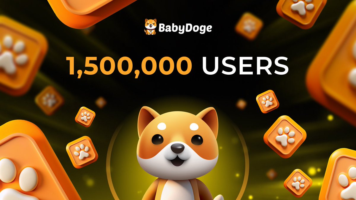 BabyDoge's tweet photo. 1,500,000 USERS ARE PLAYING BABYDOGE PAWS!

PLAY NOW: https://t.co/Svq5ubciA3 https://t.co/69Br2lsJql
