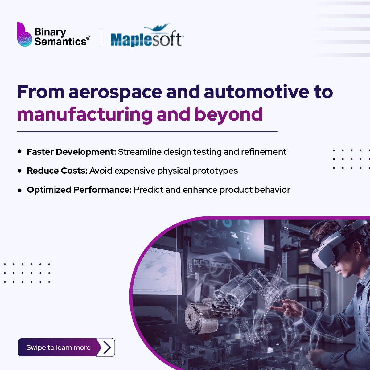 BinarySemantic's tweet image. Harness the simplicity of MapleSim and Maple Flow to build cutting-edge Digital Twins:
🔧 Streamline Development
✂️ Cut Prototype Costs
📈 Enhance Performance
Build your Digital Twin with Maple: rb.gy/7ayxzi
#DigitalTwins #MapleSim #MapleFlow #DesignEngineering