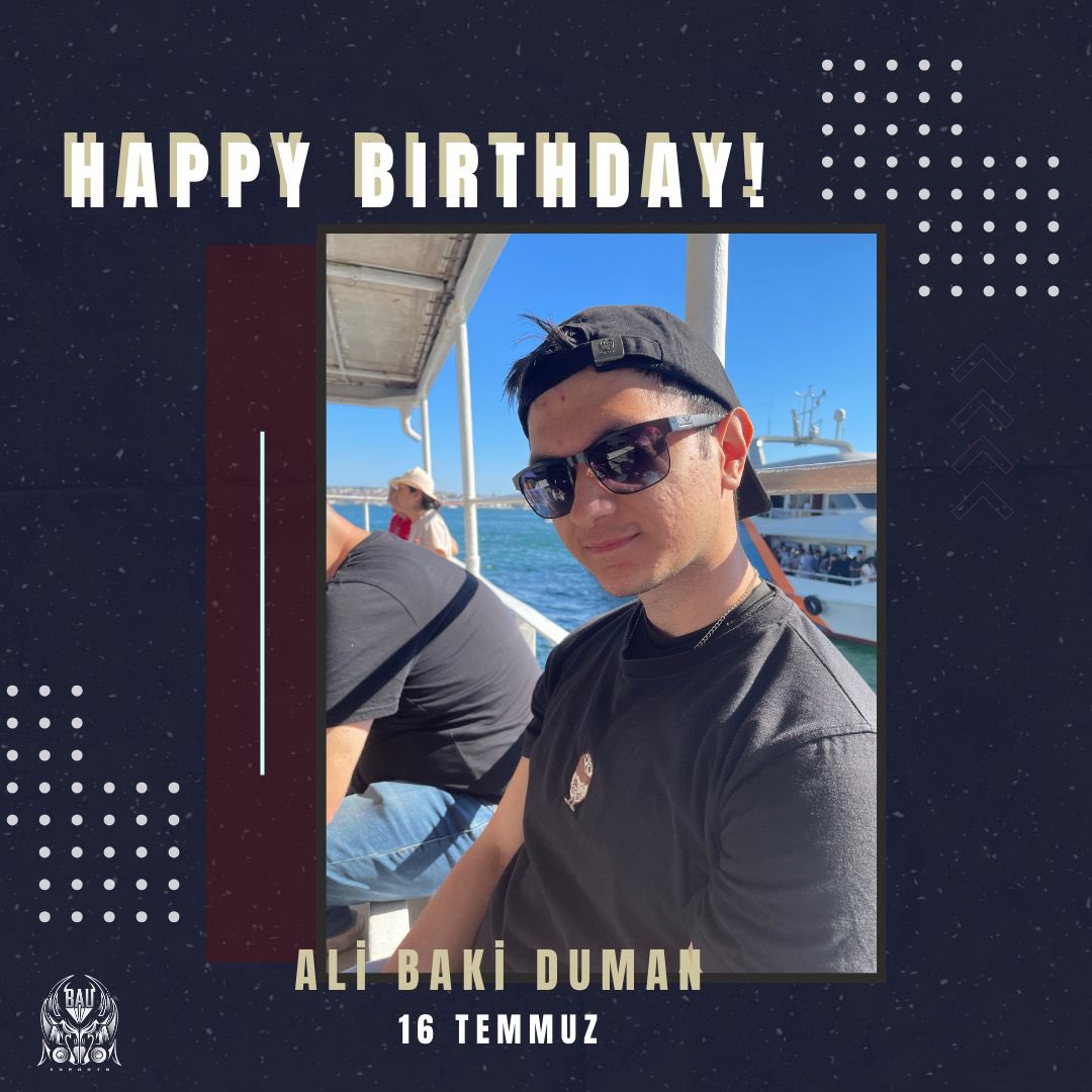Bugün ekibimizden Ali Baki Duman'ın doğum günü. 

İyi ki doğdun Ali (<a href="/AliBakiDuman/">Ali Baki Duman</a>), nice mutlu senelere! 🎂