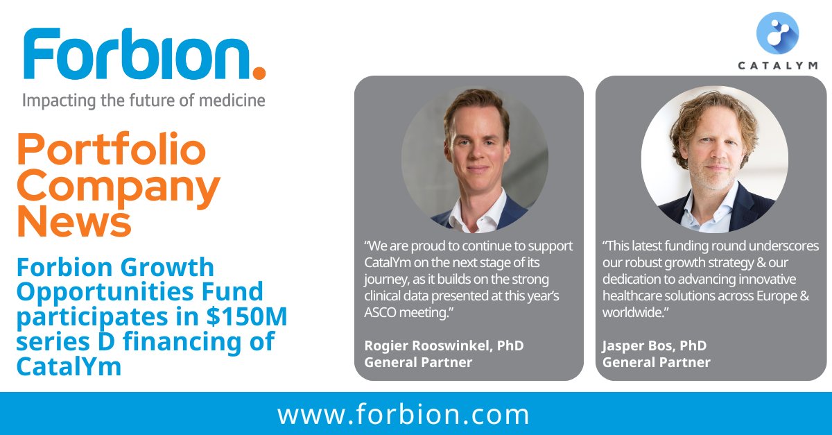 Catch up on the news of the series D financing of our portfolio company Catalym. forbion.com/en/news/forbio… #seriesD #lifesciences #biotech