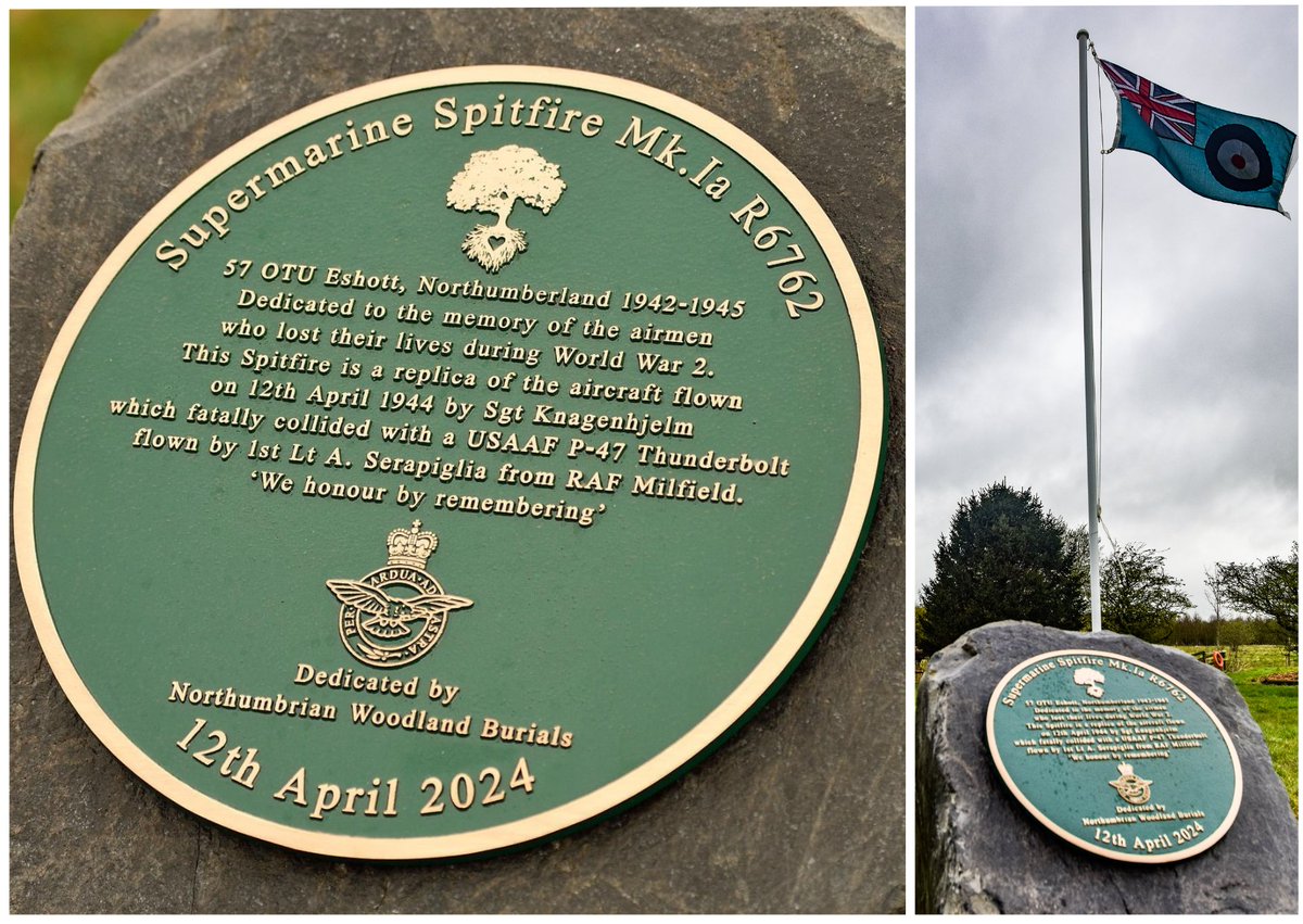 A replica of a Spitfire was installed in Northumberland to commemorate the 80th anniversary of an air crash. 

In the pictures you can see the plaque we made in dedication to the downed spitfire. 

We honour by remembering.