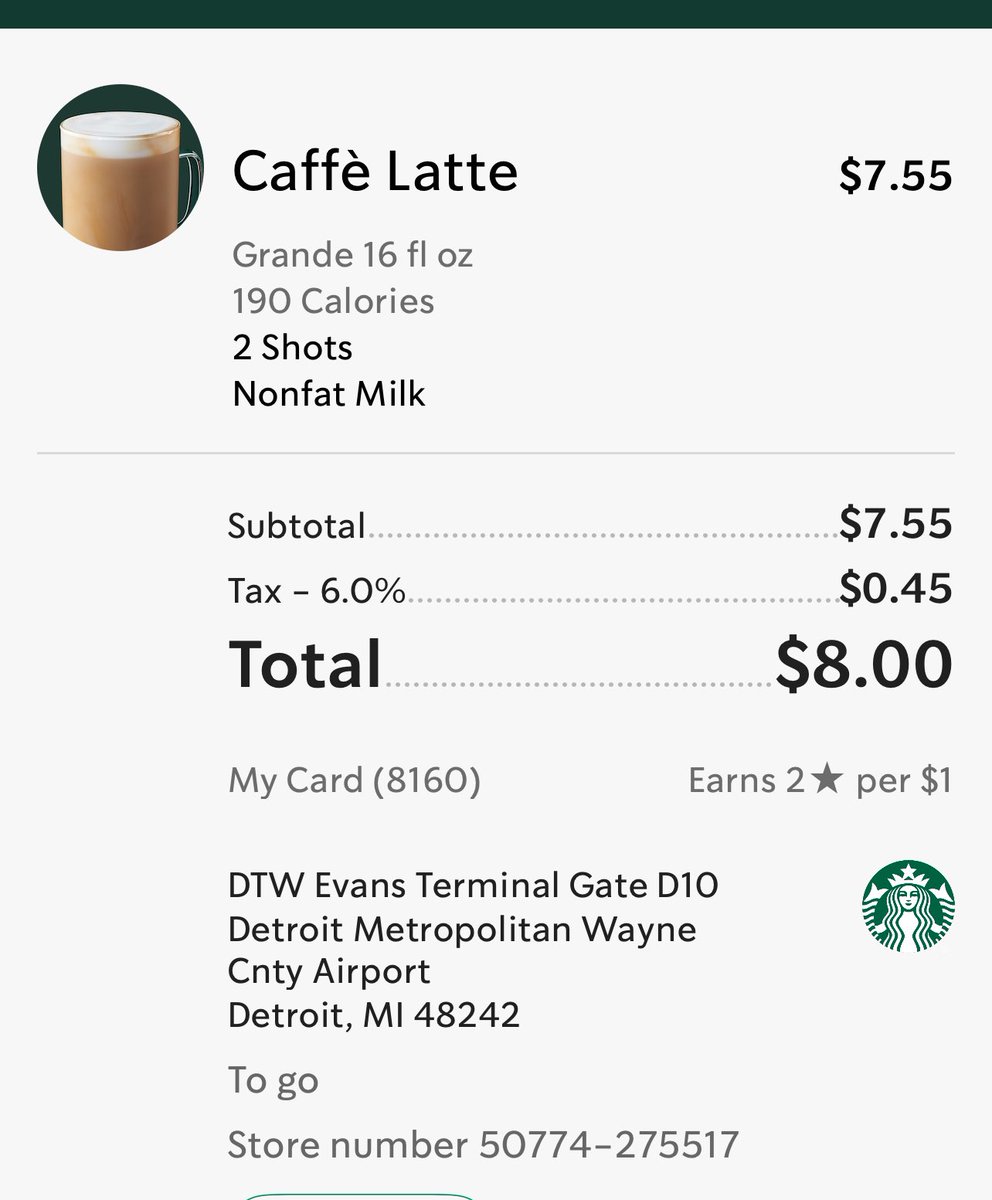 I love my coffee but $8.00 for a cup is outrageous. How can you justify this <a href="/Starbucks/">Starbucks</a>