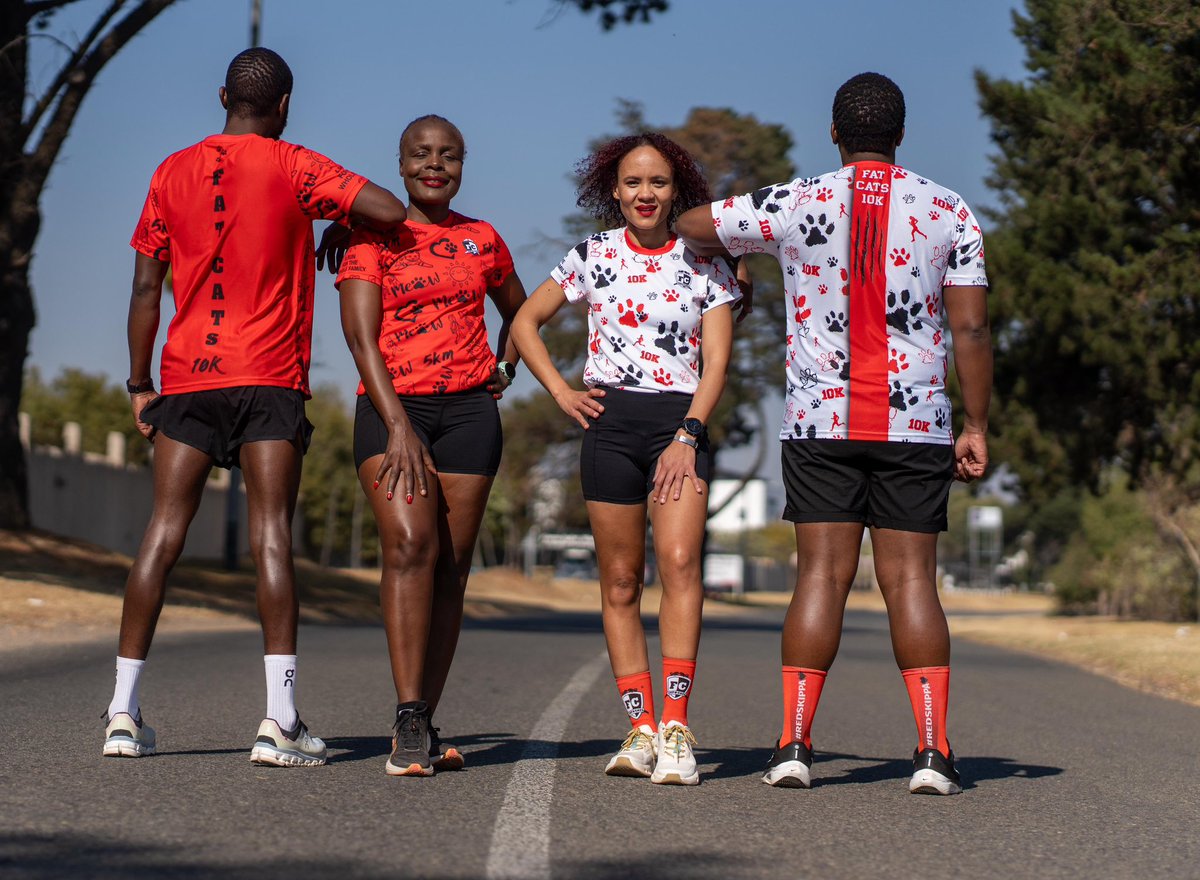 fatcats_ac's tweet photo. Ready 🕘   Set 🕙  Go 🕕

🔥🔥🔥 If you were wondering whether the 2024 #FatCats10K Race T-shirts looks as good in person as it does in the launch pics, well, here’s proof ❤ 🖤 ❤      

In designing the 2024 race t-shirts we wanted a design that not only represents the Fat Cats brand but one that also captures the characteristics of the people in our running community, i.e, fun, trendy, vibey but also functional. 

The paws footprints are synonymous with what we’ve come to be known as, the Cat family but also represent the positive footprints we continuously make in the running community and footprints that trace the positive legacy that is Fat Cats.

The material is light and breathable to ensure that when wearing our t-shirt, each run is enjoyable and leaves you feeling cool and dry.

We take pride in the design and the quality of our 2024 race t-shirt and trust that you will take pride in wearing it.                                                                                                                                                          
                                                                                                                                                                                                                                                 🛒 Order Yours Today!                                                                                                                                                                                                                                   
                                                                                                                                                                                                                                                 ⚠ Please Note: T-shirt orders close on the 18th August 2024 so place your order with your 10km or 5km race entry today!   
                                                                                                                                                                                                                                                                        #Enter on https://t.co/ksMGp2Wn89 or https://t.co/2M1gLAbUf5

#FatCats10K                                                                                                                                                                                                                                   #ARunForTheWholeFamily                                                                                                                                                                                                    #RedSkippa
#FatCats
#RaceTshirt