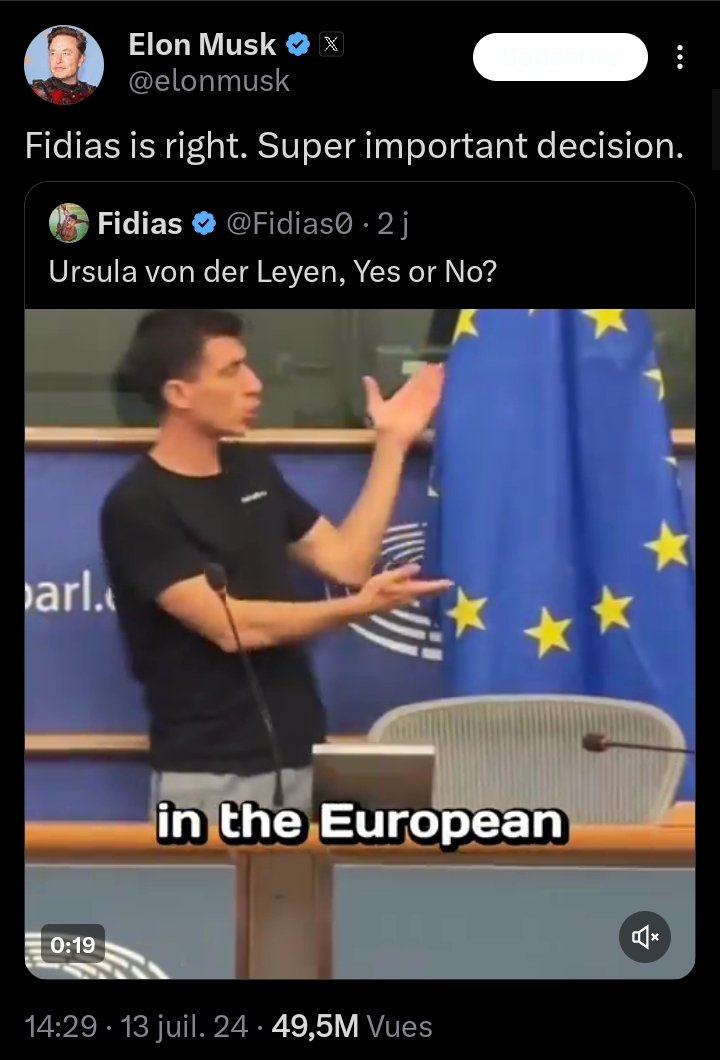 UbahWaberi's tweet photo. Yes @elonmusk,@Fidias0 is right
Don't want @vonderleyen & #EU anymore!
French People have once refused it through a Referendum which wasn't respected
Let's get out!
We,@_LesPatriotes🇲🇫 & our Presid.@f_philippot stand for Sovereignty Peace Truth
#FrexitNow!
https://t.co/MMgrsJXTom https://t.co/aVSek3t7Qw