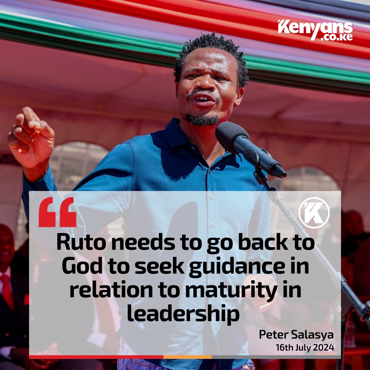 Ruto needs to go back to God to seek guidance in relation to maturity in leadership - Peter Salasya