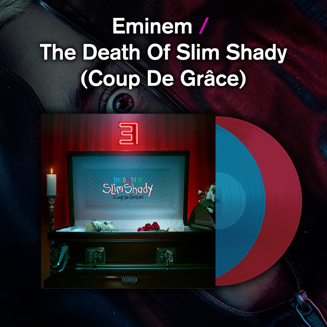 🚨 NEW: Eminem / The Death Of Slim Shady (Coupe De Grâce)

Available on limited edition translucent sea blue &amp; red vinyl, opaque red &amp; blue vinyl &amp; standard CD.

🔗 Pre-order now: ow.ly/vrRI50SC80C