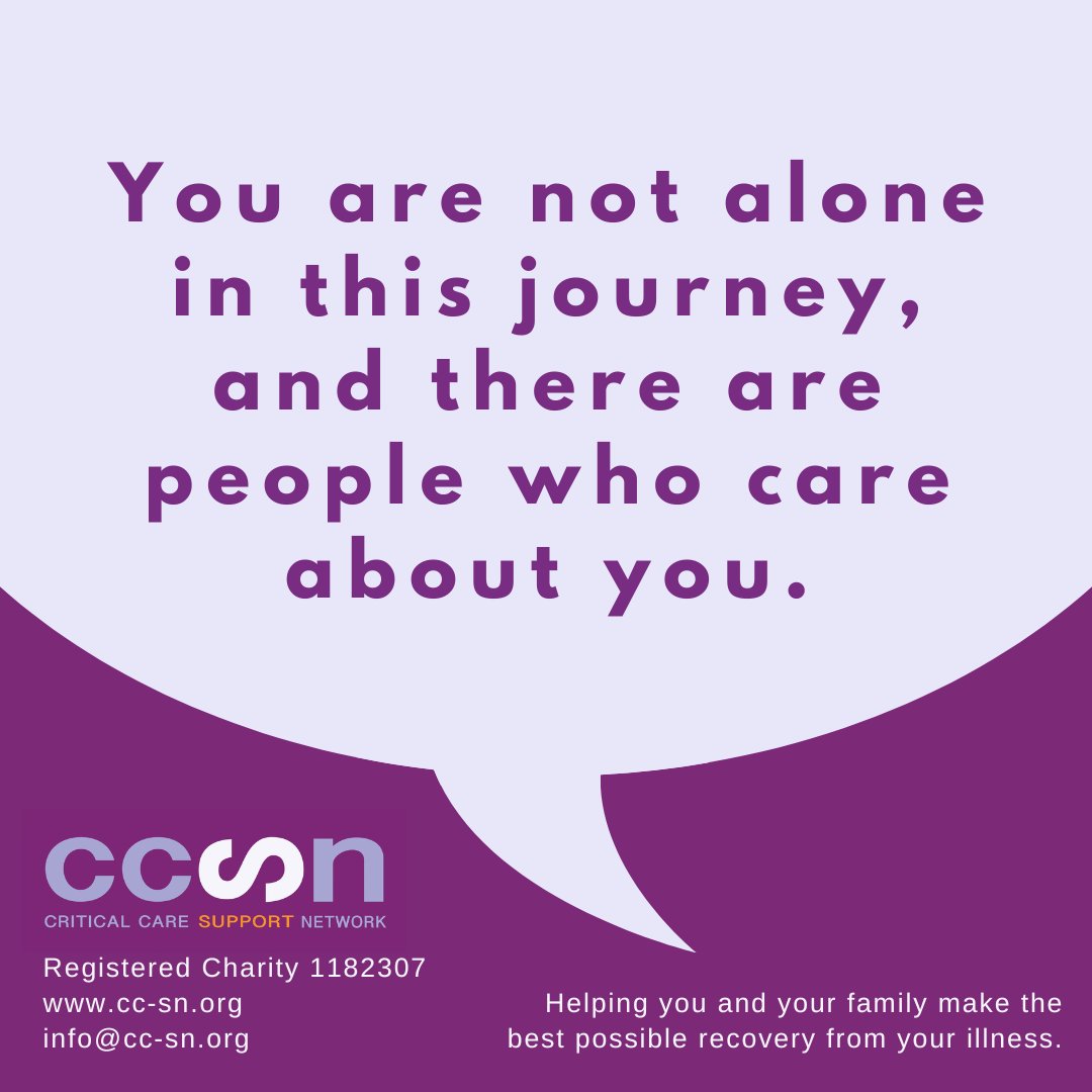If someone you love is or has been in ICU join us tonight @ 8pm for our Friends &amp; Family Drop-in
We're a friendly group &amp; we know how devastating &amp; lonely the journey can be We'll share our stories &amp; listen to yours so you know you're not alone
interested? Email info@cc-sn.org