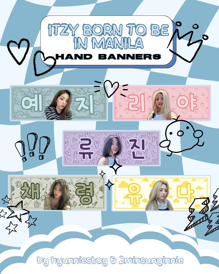 2minsunginnie's tweet image. ⋆ ˚｡⋆୨ ITZY BORN TO BE IN MANILA OT5 HAND BANNERS ୧ ⋆ ˚｡⋆
[ by @hyunniestay &amp;amp; @2minsunginnie ]

- like, rt &amp;amp; follow (opt)
- lim quantity, 1:1 only!
- location is tbd pero most likely pakalat-kalat kami, will post uds 

#ITZY_BORNTOBE_MANILA
#ITZY_BORNTOBE
#ITZYinMANILA