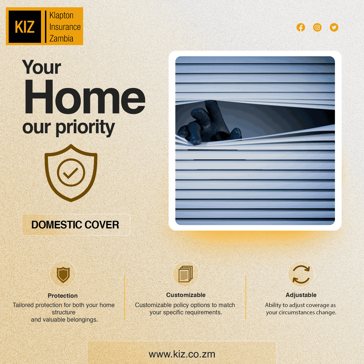 InsureKIZ's tweet photo. Flexibility meets security with our Home Insurance! Customize your coverage to fit your unique needs. 🛠️🔒 https://t.co/3XD8NUAOUz
