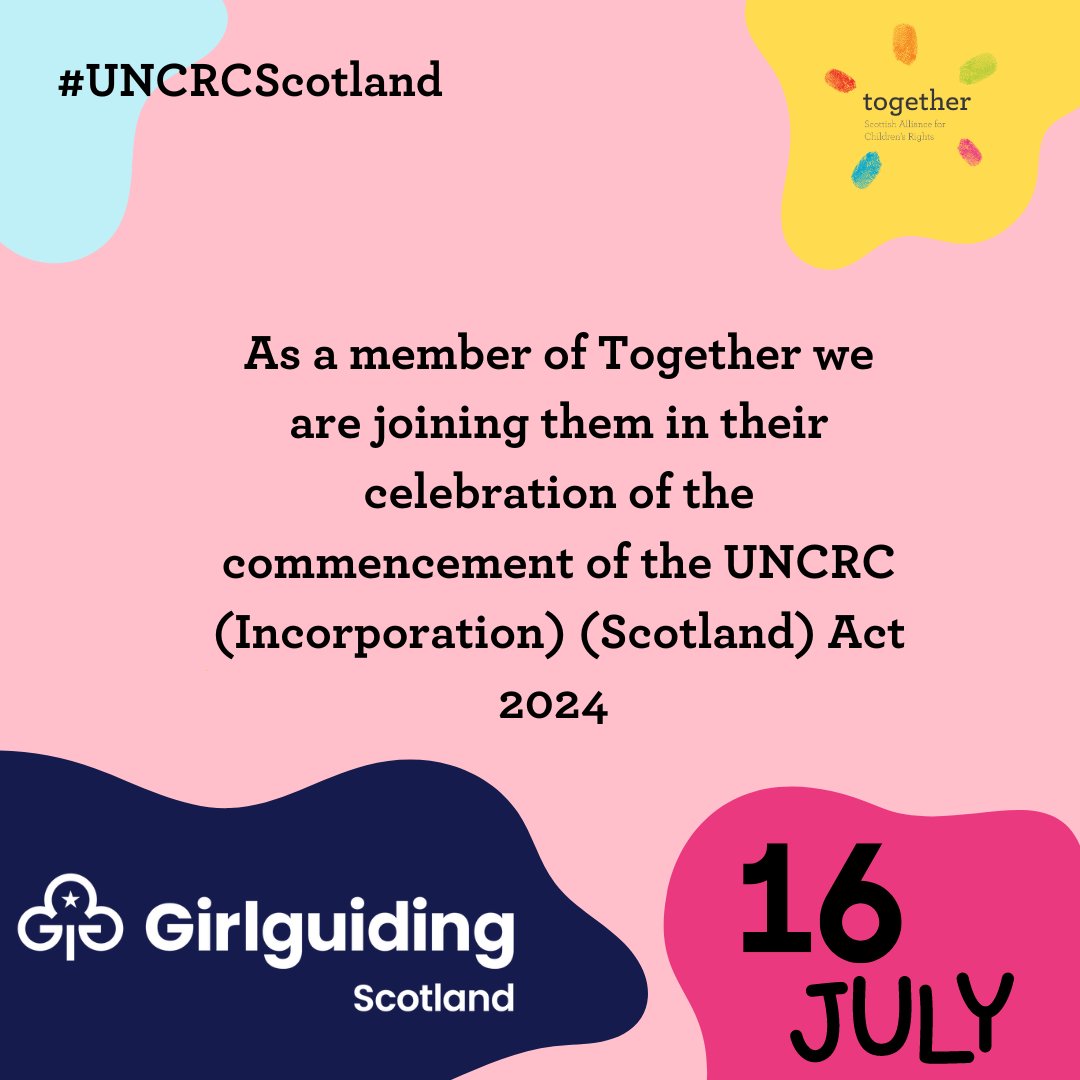 Today, along with @Together_sacr, we are celebrating an amazing milestone for children’s rights in Scotland 🎉 The commencement of the #UNCRCScotland act after over a decade of campaigning. We are excited to see what this means for the future of Scotland &amp; keeping #RightsOnTrack.