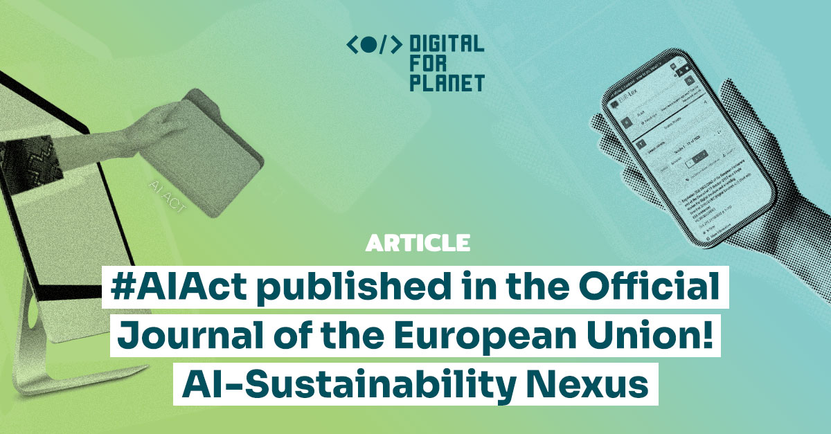 🚀 Exciting news! The #AIAct has been officially published in the Official Journal of the EU, marking a milestone for AI regulation in Europe. This legislation ensures AI technologies align with sustainability and ethical standards. 

Read more 👉 digital4planet.org/aiact-publishe…