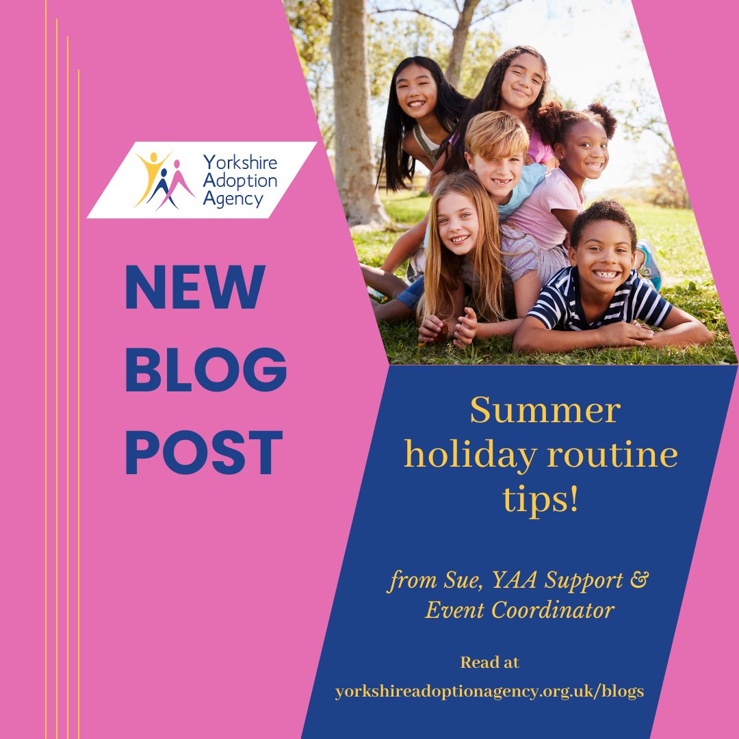 Y_Adopt's tweet image. Our latest blog features a few tips to help parents maintain routines during the summer holidays that will help support you and your children. #UKAdoption #NonTraditionalFamilies #Adoption #AdopterChoice #NewBlog #parentingtips #schoolholidays