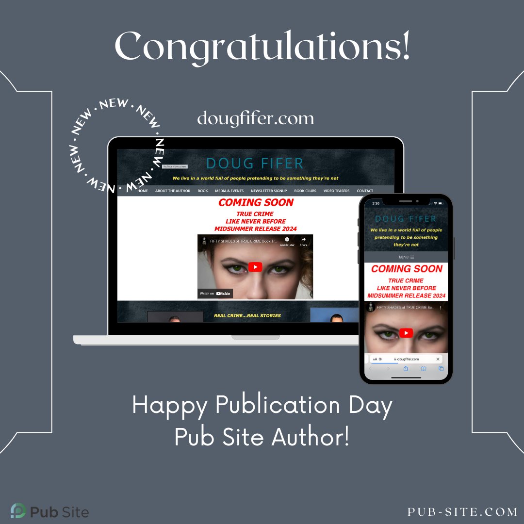 Pub_Site's tweet photo. Happy Pub Date #PubSiteAuthor! Congratulations Doug Fifer on the release of Fifty Shades of True Crime https://t.co/kxktkacMmC https://t.co/KJlZoTMIkR