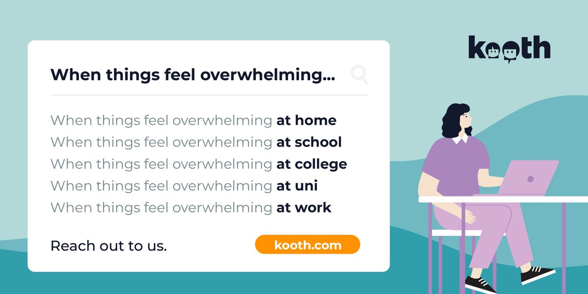 It can be hard to know where to go if you're feeling a bit 'off' and don't know why. Please don't struggle alone, at kooth.com we can support you. 
Our service is completely anonymous so you don't have to worry about others finding out 

Self care is not selfish 🌟
