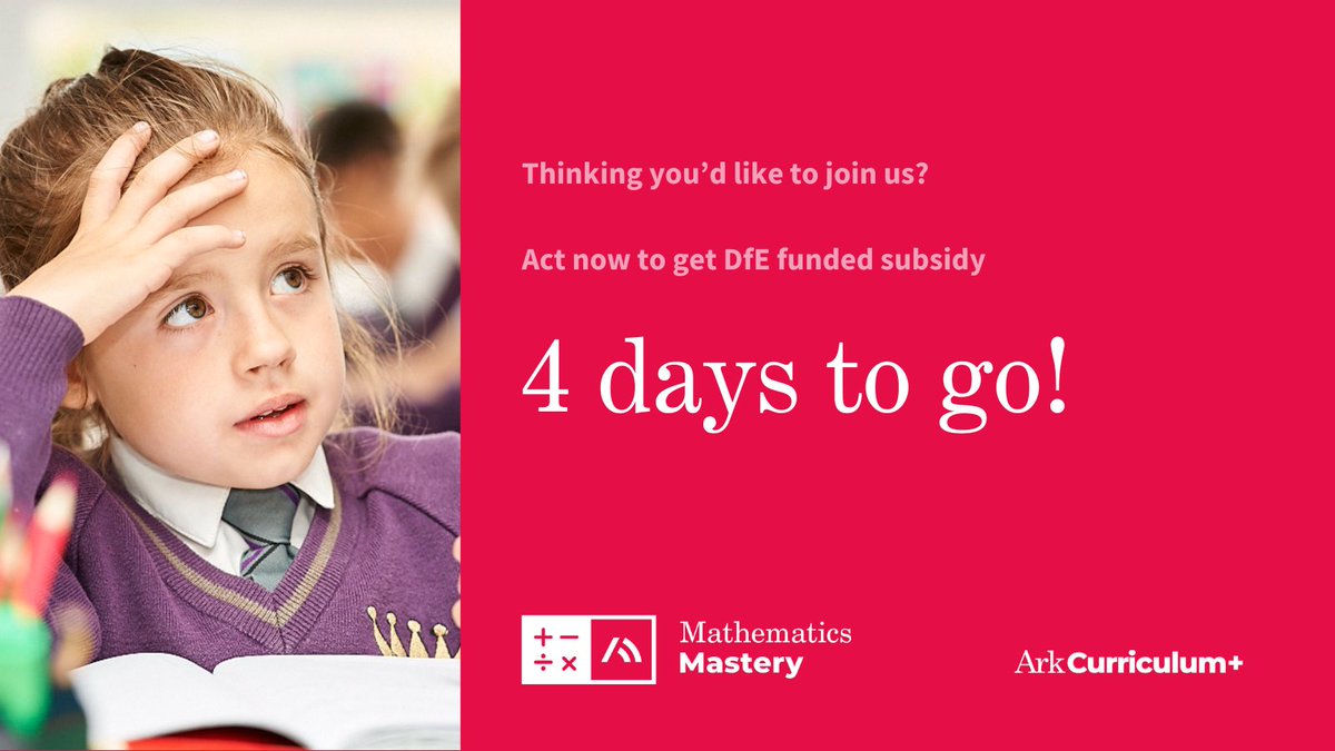 MathsMastery's tweet photo. There are only a few days left to speak with our team and join a primary maths programme with proven impact.
Don’t miss out! Book your call: https://t.co/NDoJfvnf8O
#mathsCPD #primarymaths #maths #evidenceled https://t.co/4yfpPkK8qa