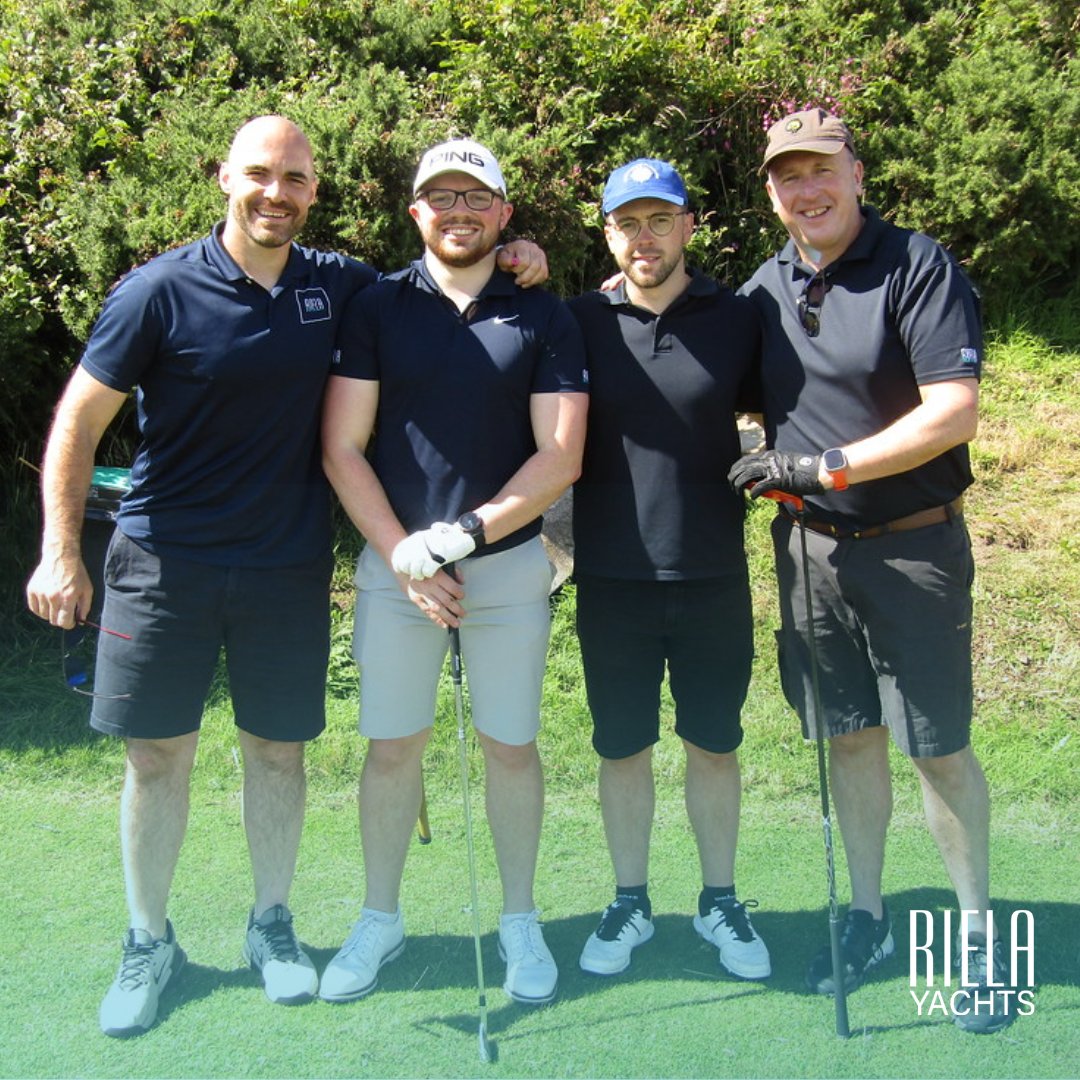 #TeamRiela enjoyed a sunny Friday at the Isle of Man Ship Registry Golf Day at Rowany Golf Club. It was a fantastic event supporting the Isle of Man KGFS, filled with fun and a few lost golf balls along the way! ⛳ #RielaYachts