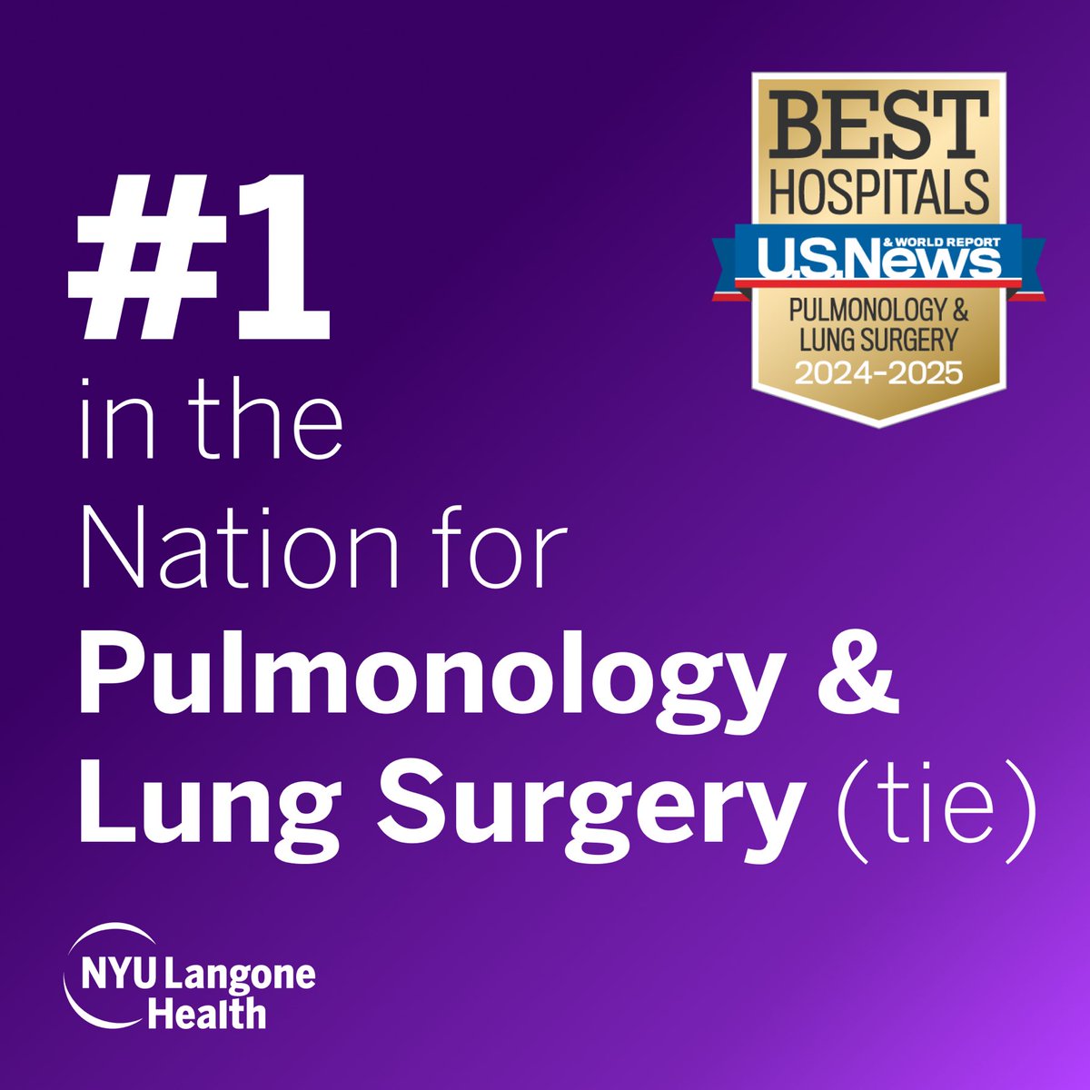 Daniel Sterman (@stermandaniel) on Twitter photo #1 in New York and now tied for #1 in the United States in Pulmonology and Lung Surgery! This is a testament to our multidisciplinary team of pulmonologists, thoracic surgeons, NPs, RTs, and PharmDs all dedicated to patients with lung disorders. โฆ<a href="/nyugrossman/">NYU Grossman School of Medicine</a>โฉ #1 in New York and now tied for #1 in the United States in Pulmonology and Lung Surgery! This is a testament to our multidisciplinary team of pulmonologists, thoracic surgeons, NPs, RTs, and PharmDs all dedicated to patients with lung disorders. โฆ<a href="/nyugrossman/">NYU Grossman School of Medicine</a>โฉ