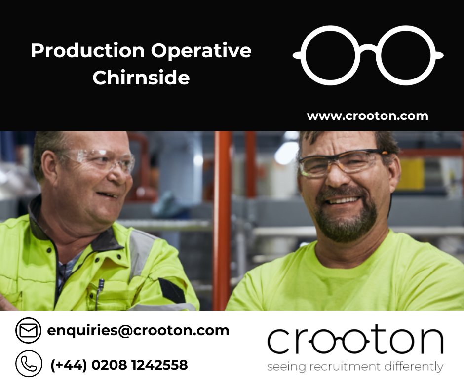 crooton1's tweet photo. Production Operative- Chirnside, Duns
£37,000 ( after training), dependent on experience &amp; benefits 

Select the link below for further details!

https://t.co/r3QEcGXJVT https://t.co/v2jFzNOv9S