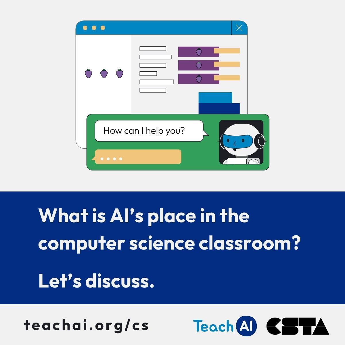 RealAAAI's tweet image. Now that AI can code, learning to code is more important than ever (and AI is here to help).  See guidance for CS classrooms: bit.ly/45ZoDmZ. #TeachAI @csteachersorg