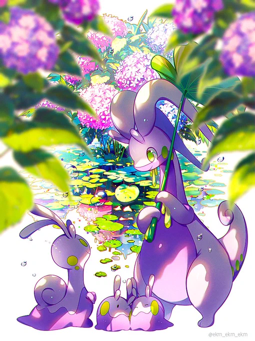 ヌメラ/ヌメイル/ヌメルゴンGoomy/Sliggoo/Goodra#ポケモンイラスト #pokemonfanart 