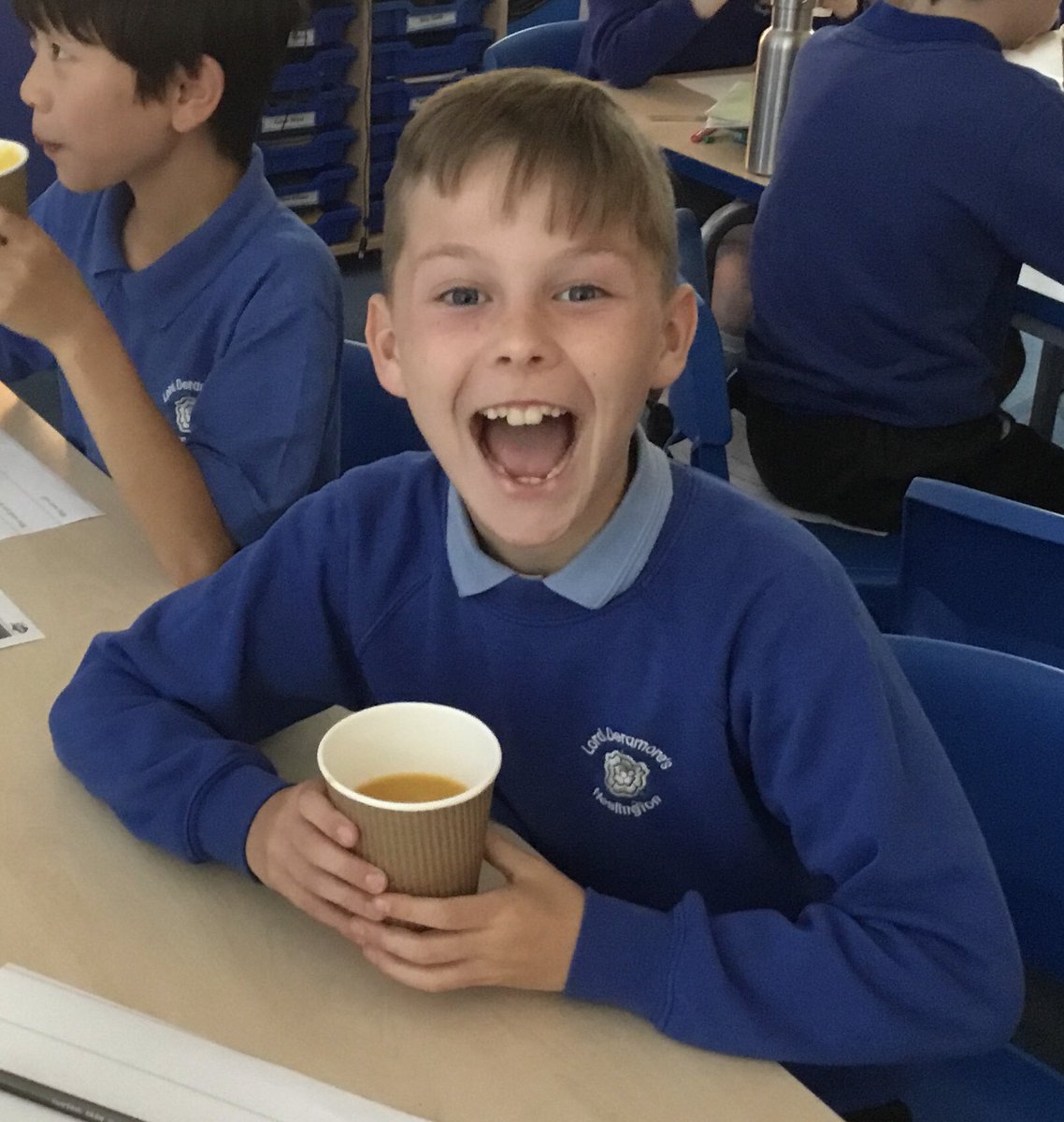 lordderamores's tweet photo. Year 5 cooking up a storm! What a beautiful vegetable soup! Great Teamwork! #LDDT https://t.co/fGfEDZ9kQc
