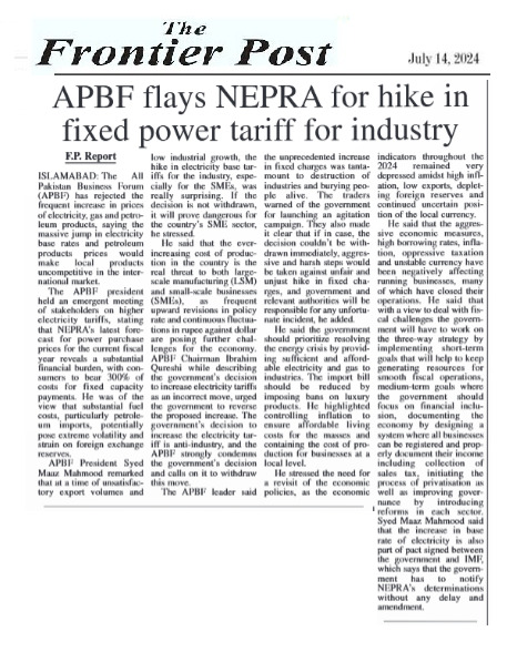 apbfpk's tweet photo. Press Release: APBF flays frequent jump in petroleum, power prices

Read More: https://t.co/wIxUpn0s5O

#APBF #FuelPrice #economy #pakistanbusiness #business a https://t.co/gkEK6qZh7d