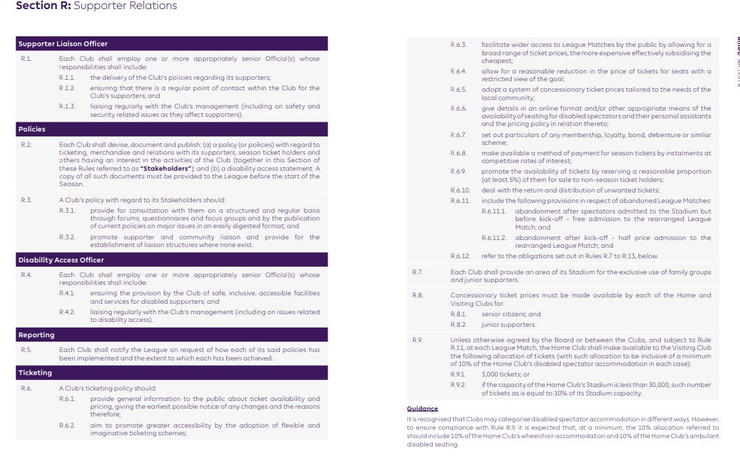 Premier League Handbook for the 2023/2024 season sets out 'supporter relations rules' including rule R.6.5. which says Premier League clubs should "adopt a system of concessionary ticket prices tailored to the needs of the  local community;"
