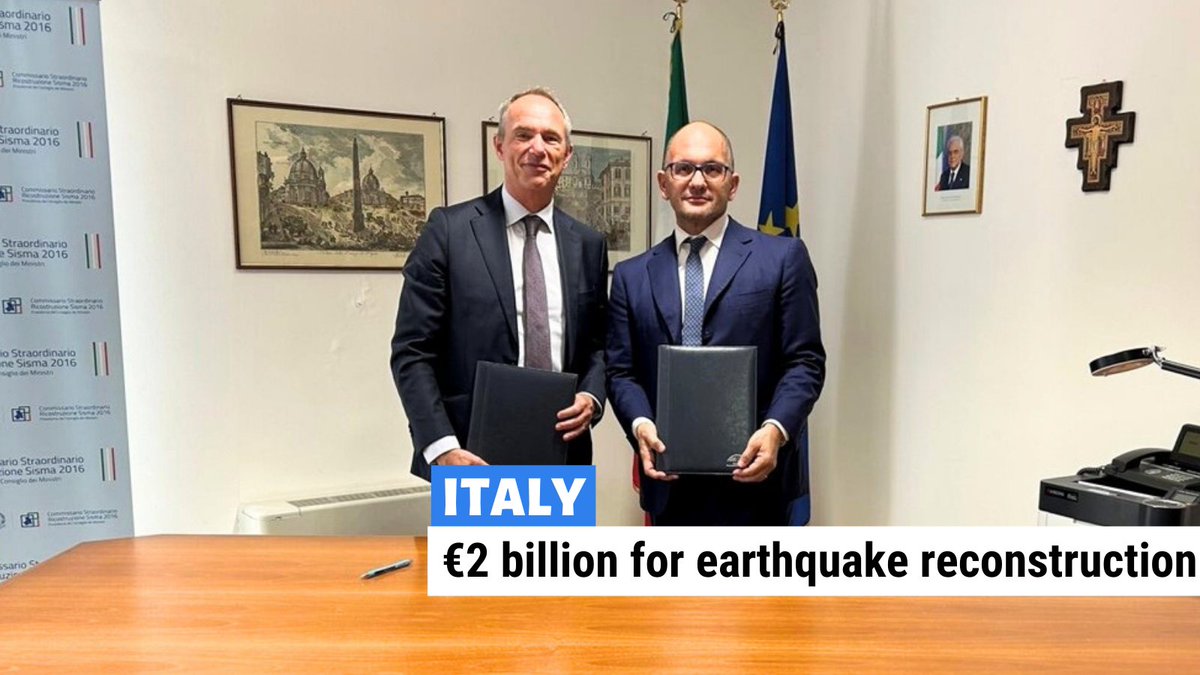 🇮🇹🇪🇺We announced €2 billion crucial support for Italian regions affected by earthquakes.
The approved resources contribute to the reconstruction of public and private buildings in Abruzzo, Lazio, Marche &amp; Umbria, with a real impact for local communities🔗bit.ly/3LoCOZq