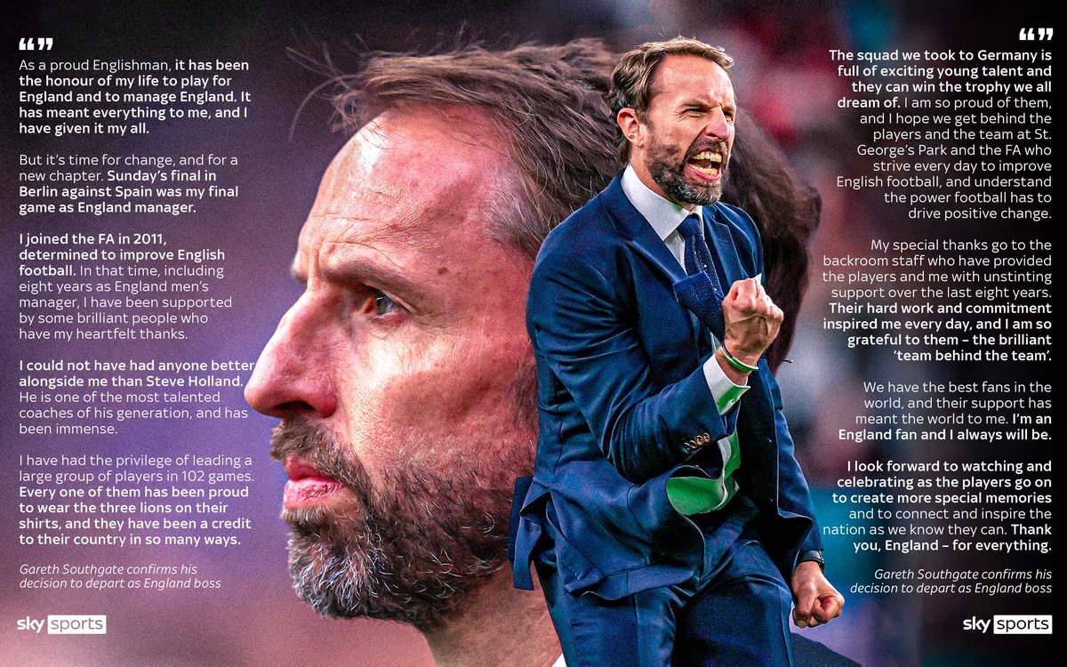 Gareth Southgate's full statement ✍️