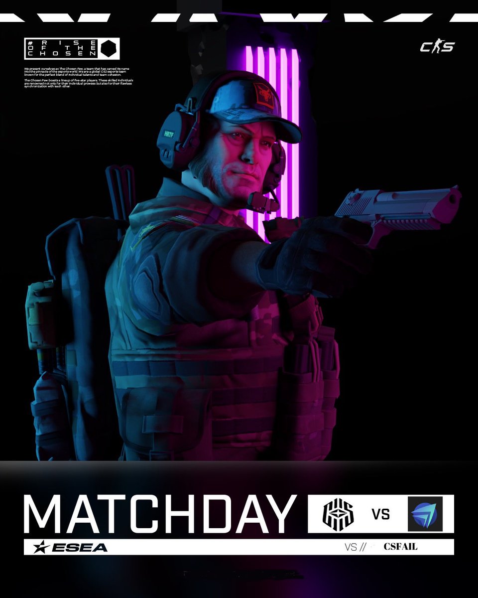 ESEA Main Lig Sezon 50’de ilk maçımız CSFAIL ekibine karşı.! 💪🏻

🗺️ Bo1
🕘 21.00 UTC+3

⚔️ #RiseOfTheChosen