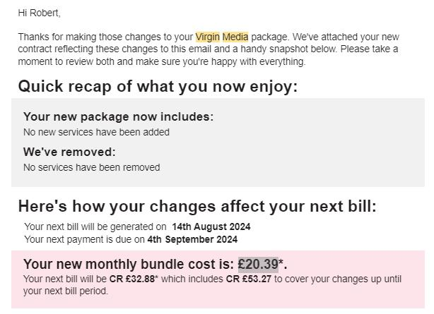Robertv's tweet photo. Virgin Media as per most subscriptions are a bit of a scam when expiring. Just gone out of contract so called for better price or I'd leave...

Out of contract was £652/yr,
Previous contract was £384/yr,
Best offer a month ago was £552/yr,
Today is £245/yr.

Total insanity. https://t.co/EG7XEftRNr