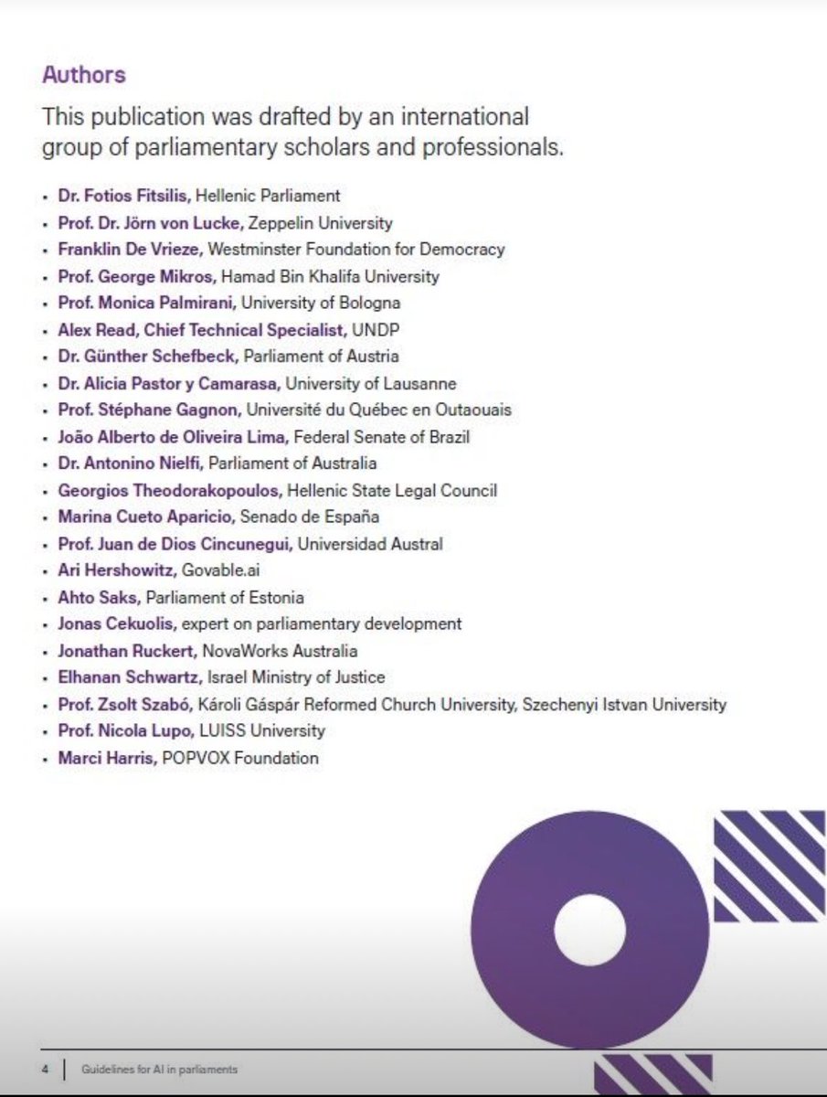 João Lima (@joaoli13) on Twitter photo Foi publicada hoje, pelo Westminster Foundation for Democracy (WFD), a obra “Guidelines for AI in Parliaments”
Juntamente com outros 19 especialistas internacionais, tive a HONRA de contribuir com essa publicação coordenada pelo <a href="/fotisfitsilis/">Fotis Fitsilis</a> Foi publicada hoje, pelo Westminster Foundation for Democracy (WFD), a obra “Guidelines for AI in Parliaments”
Juntamente com outros 19 especialistas internacionais, tive a HONRA de contribuir com essa publicação coordenada pelo <a href="/fotisfitsilis/">Fotis Fitsilis</a>