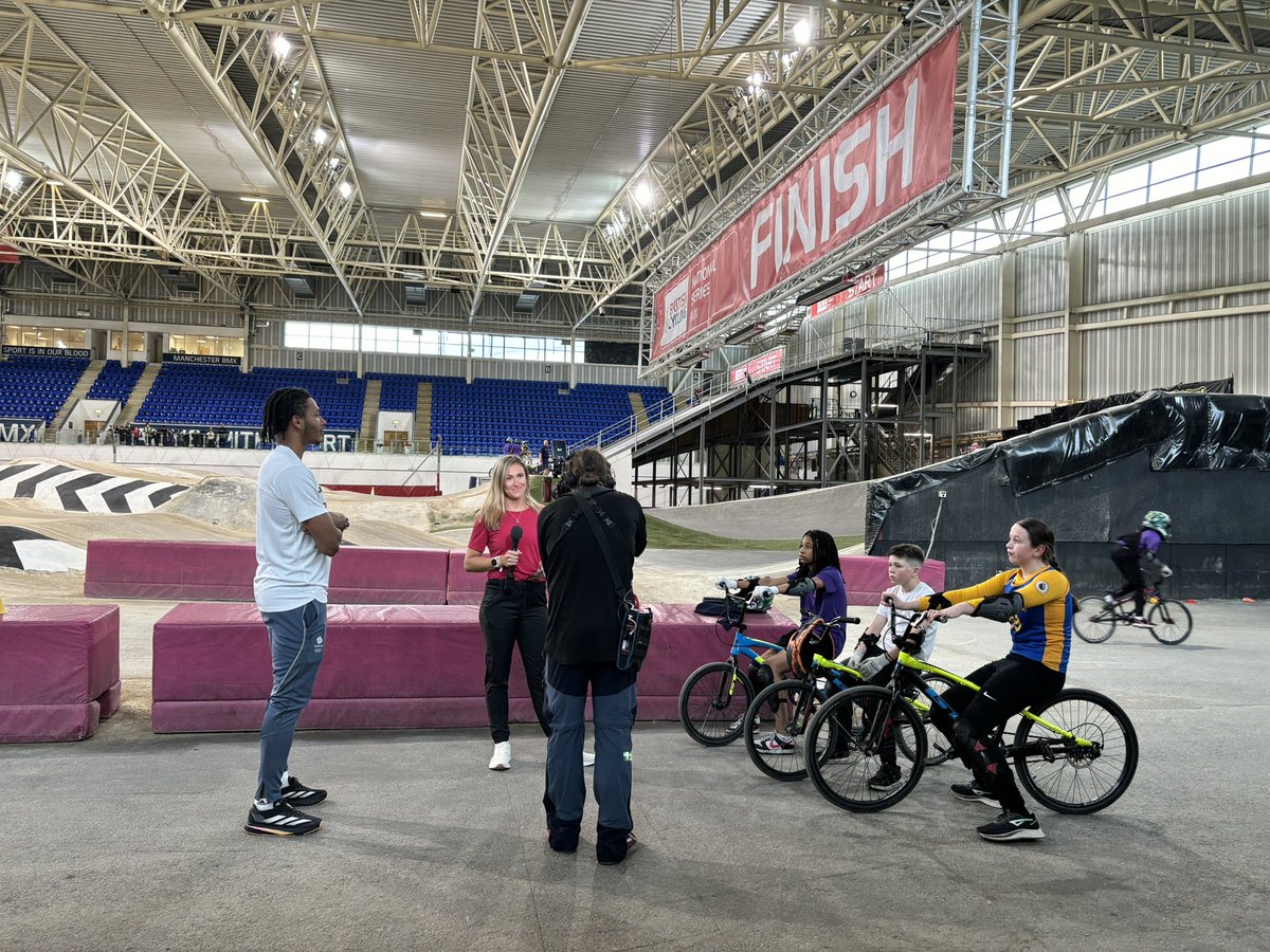 stphilipsrc's tweet photo. St Philip’s appeared live on national news and will feature on North West Tonight at 6.30pm with @KyeWhyte . Thank you to everyone involved for this amazing opportunity! @ManchesterActiv 
Go Kye!! 🚲🏅 https://t.co/IV016Gfj8D