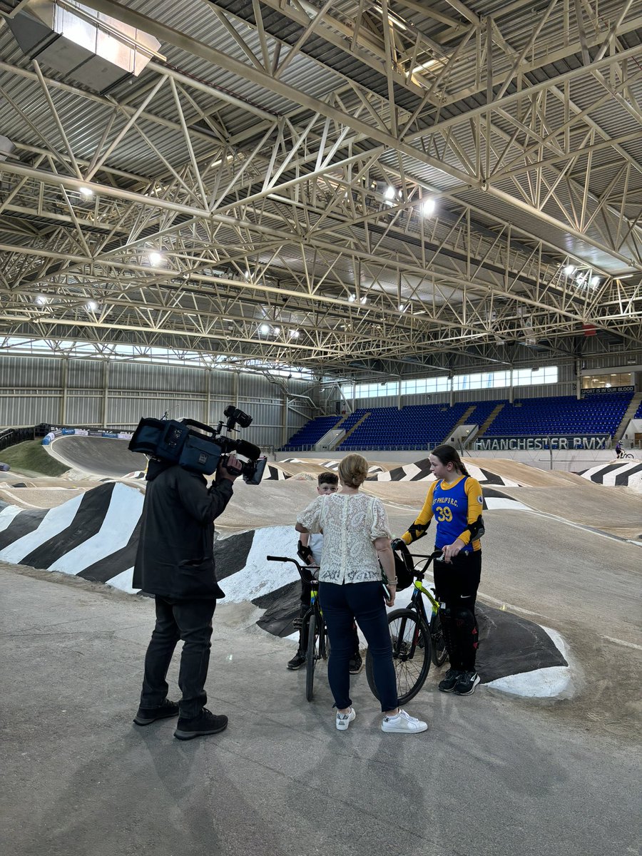 stphilipsrc's tweet photo. St Philip’s appeared live on national news and will feature on North West Tonight at 6.30pm with @KyeWhyte . Thank you to everyone involved for this amazing opportunity! @ManchesterActiv 
Go Kye!! 🚲🏅 https://t.co/IV016Gfj8D