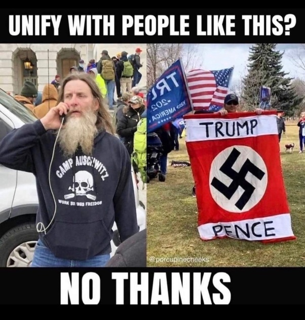 ABrosnikoff's tweet photo. Why do some Trump supporters fly the Nazi flag?
Because Trump is a RACIST. He is Pro-White, NOT Pro-Asian, NOT Pro-Black, NOT Pro-Hispanic.

Nazism is PRO-White. https://t.co/4EVNXUCBSv