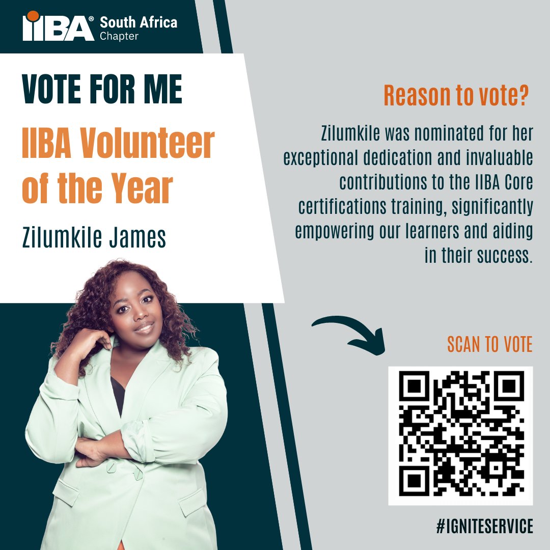 IIBASA's tweet photo. π Meet our Volunteer of the Year nominees ( Part 1)
Vote for your favorite volunteer: https://t.co/TYGiZuCqPL or Scan the QR code below.
ποΈ Voting deadline: July 21st at 20h00 SAST
#IgniteService #VolunteerAppreciation https://t.co/We4suWSsEr
