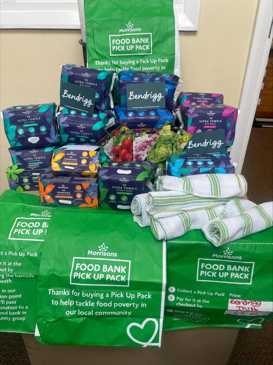BendriggTrust's tweet photo. Last week whilst enjoying Bingo at Morrisons Cafe Kendal we were given a large amount of supplies paid for by Morrisons Customers, we super thankful.  It was a great morning and Sandgate School students even presented us with an award 'Sandgate Community Hero' https://t.co/zwbCqgVtRs