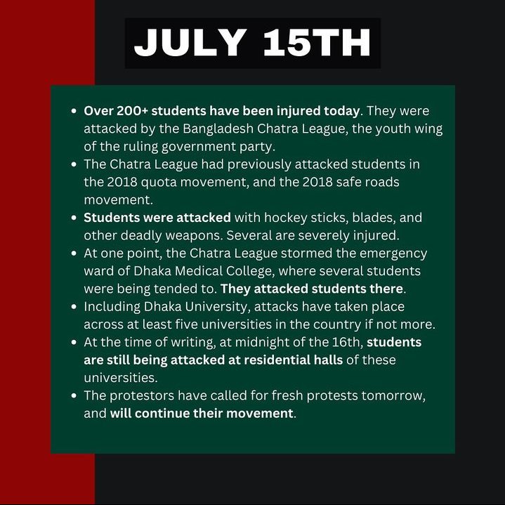 What is happening in Bangladesh right now and how can you help an informative thread- 
credit to cubangla on insta