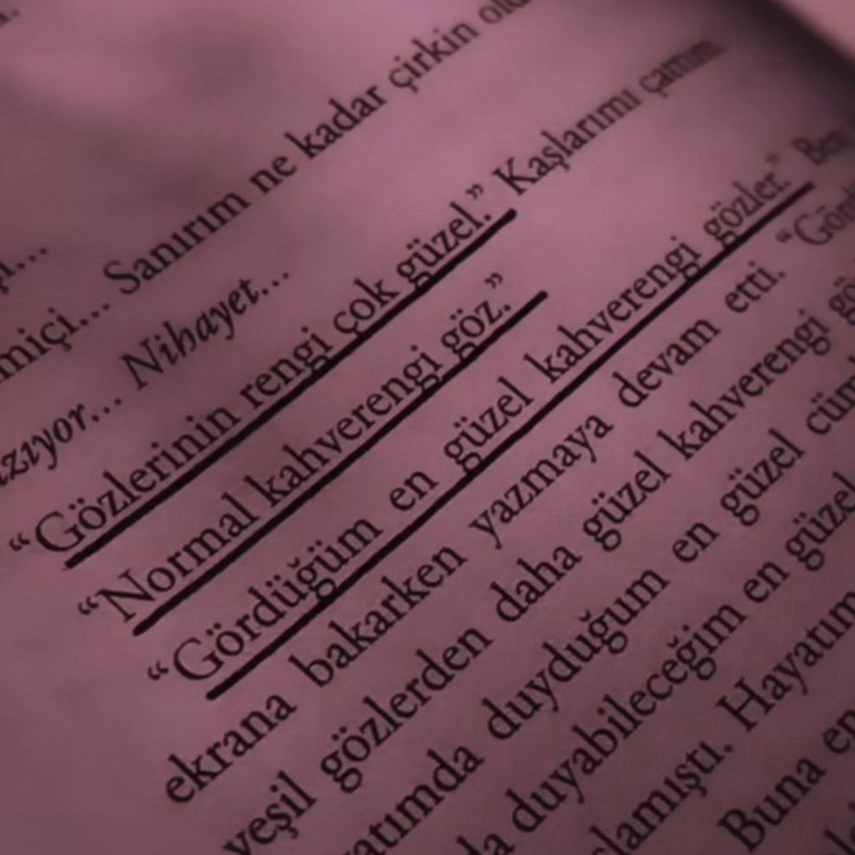 -Gözlerin çok güzel.
+Normal kahverengi gözler işte.
-Gördüğüm en güzel kahverengi gözler.