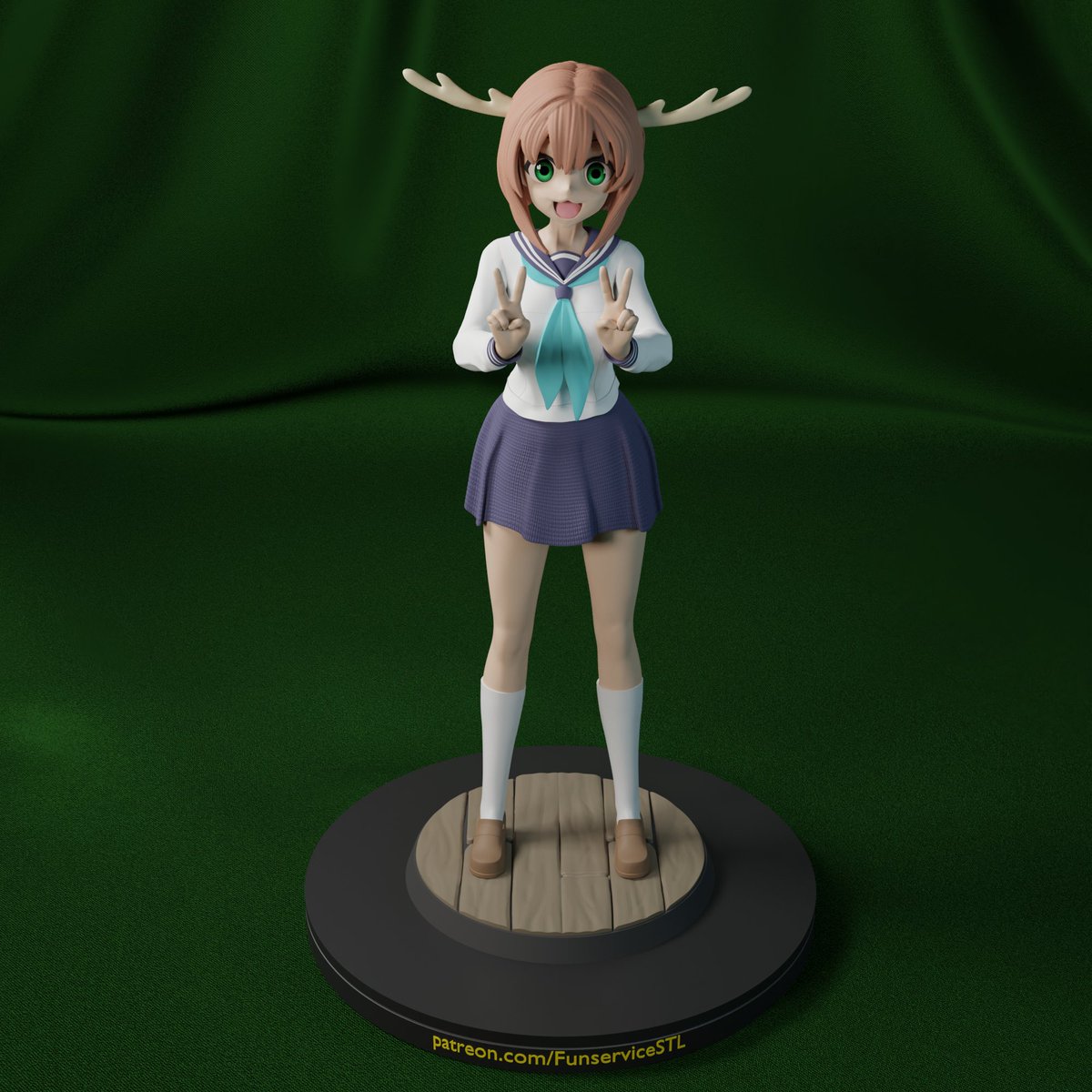 FunserviceStl's tweet photo. My Deer friend Nokotan anime  girls for 3d print. https://t.co/70g6PjNzWx #stl #waifu #3Dprinting #3dprinter #3dart #3d #3DModel #Figures #sculpture #patreon #cute #girl #fanservice #funservice #anime #manga #noko #shikanoko #nokotan https://t.co/S8cvUXEKEH