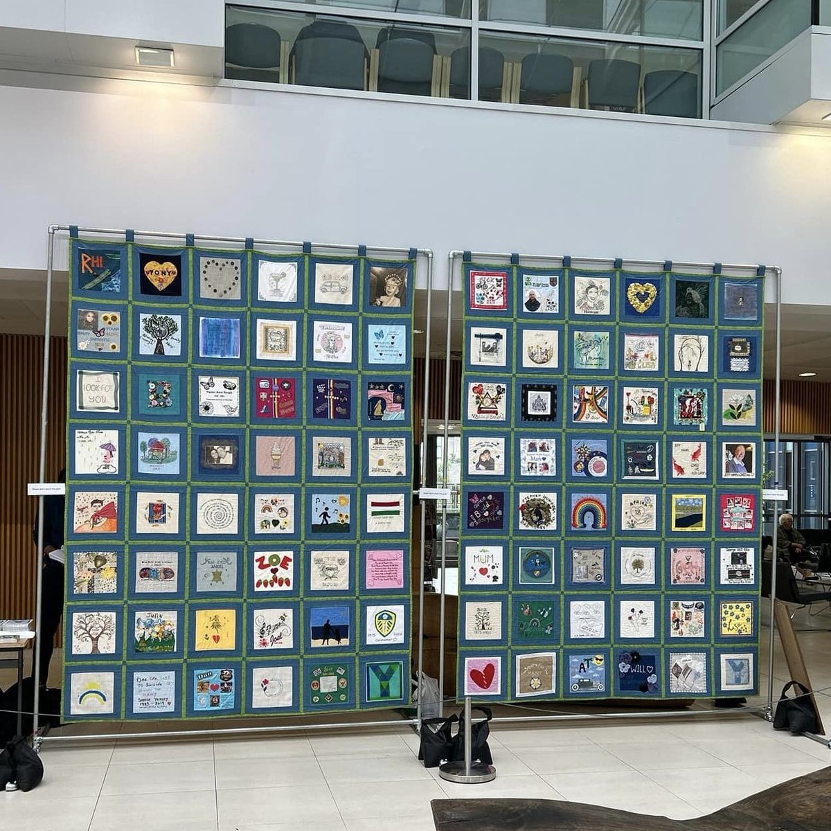 NHS Hampshire and Isle of Wight (@hiow_ics) on Twitter photo The Hampshire and Isle of Wight 'Speak Their Name' Suicide Memorial Quilt is an ongoing piece of art, created in memory of people lost to suicide by their friends and family. It will be displayed across the county from 7 Sept.
To make a square contact: hampshirequilt@gmail.com. The Hampshire and Isle of Wight 'Speak Their Name' Suicide Memorial Quilt is an ongoing piece of art, created in memory of people lost to suicide by their friends and family. It will be displayed across the county from 7 Sept.
To make a square contact: hampshirequilt@gmail.com.