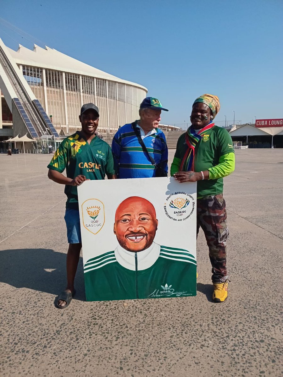 RastaArtist's tweet photo. What a thrilling match between the Springboks and Ireland at Kings Park Durban🏉🇿🇦🇮🇪.
#SpringboksVsIreland #kingspark #springboks #rugby #ministerofsportsartsandculture #sportsartsandculture https://t.co/yHVTmO2aCW