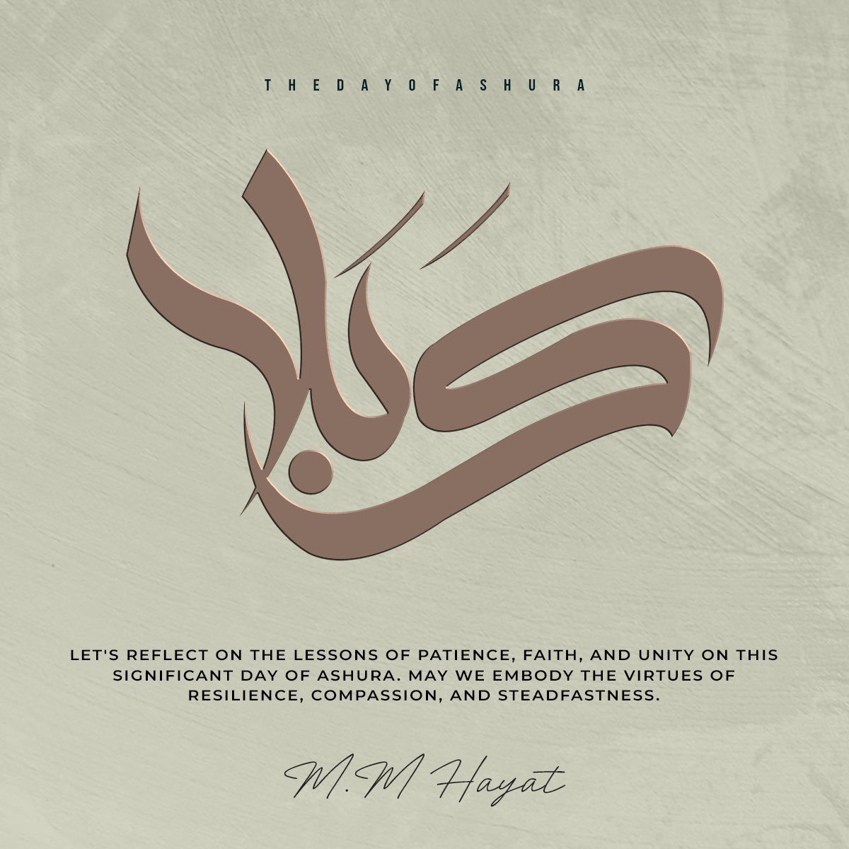 Let's reflect on the lessons of patience, faith, and unity on this significant day of Ashura. May we embody the virtues of resilience, compassion, and steadfastness.