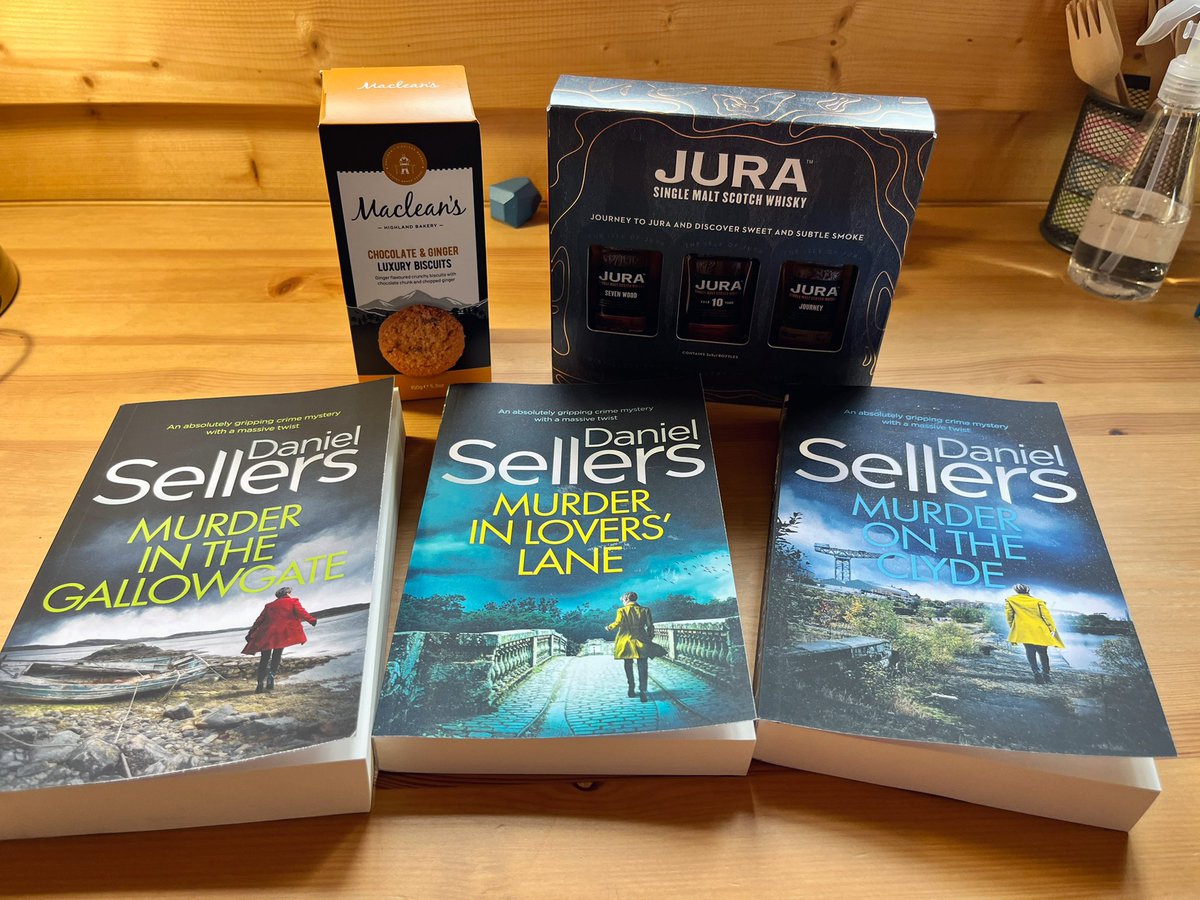 DJSellersAuthor's tweet photo. This summer is getting me down, so here is a mega #giveaway to cheer us up!!

#Win gorgeous Jura whisky miniatures, biccies and signed copies of all three of my books!

✅ like
✅ retweet
✅ follow me
 
(UK residents only - alcohol) 
#winner picked 24 July.
#competition #free https://t.co/FVDRE0wC5Q
