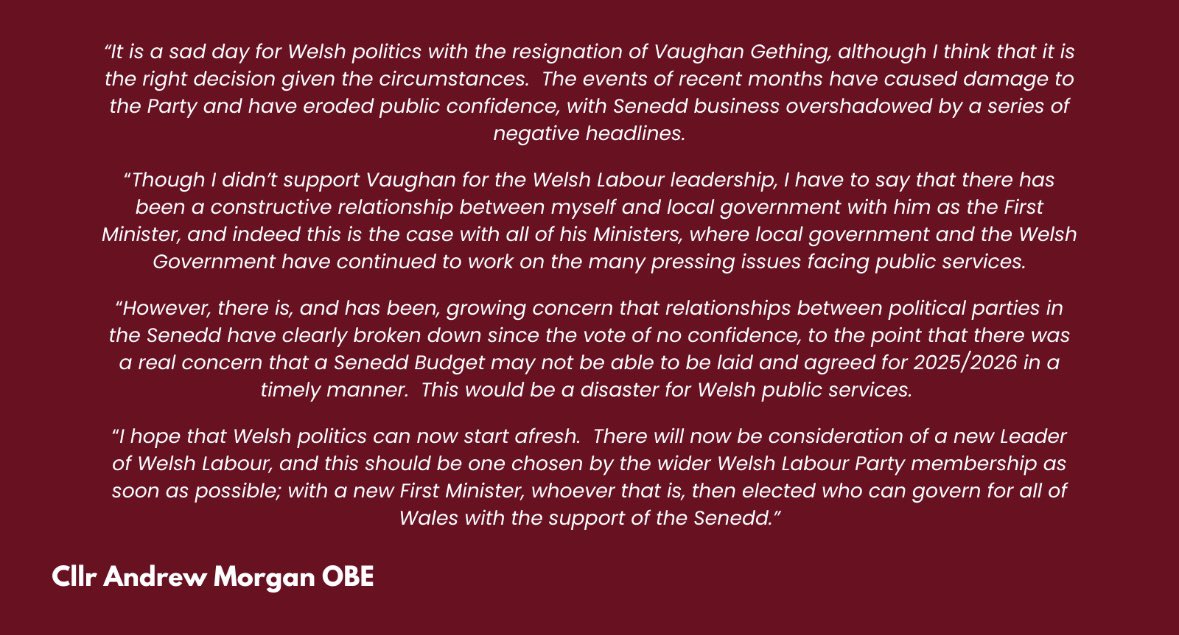 Cllr Andrew Morgan OBE tweet media