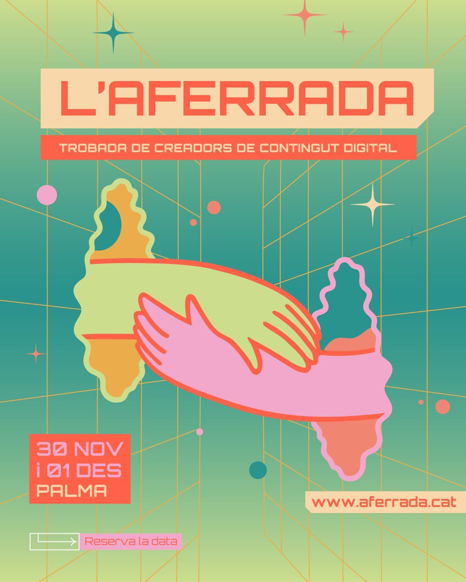 aferradacat's tweet photo. ✨ ATENCIÓ: RESERVA LA DATA✨
Us esperam els pròxims 30 de novembre i 1 de desembre de 2024 a Palma per gaudir de la segona edició de L’Aferrada! 🌟😍🦄🫂💚🥳📲💥🌈🩷
Pròximament més info!
https://t.co/2Pr5KvLoi6
#aferrada https://t.co/w1x4Z6R6wU