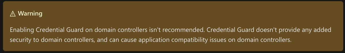 Credential Guard na AD domain controlleru - mozna to neni tak casto zminovane, ale zapinat cred. guard na DCcku neni recommended. Uz jsem se setkal s par situacemi, kdy at uz omylem nebo umyslne zakaznik cred. guard na DCcku zapnul a ve vsech pripadech to nebyla vubec prijmemna