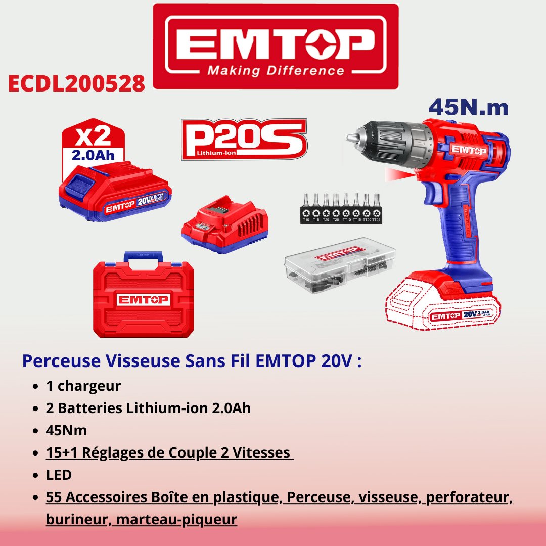 EMTOP_FRANCE's tweet image. Explorez la puissance et la polyvalence des perceuses visseuses EMTOP France! 🔧 

Nos outils sont conçus pour répondre à tous vos besoins.

Boostez votre atelier avec EMTOP France🚀

#EMTOP #PerceuseVisseuse #Bricolage #Outillage #DIY #EMTOPFrance