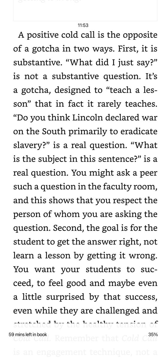 BodilUK's tweet image. Honestly I’m not sure what Lemov could do to make it clearer that cold call (or call it what you want) isn’t a “gotcha”